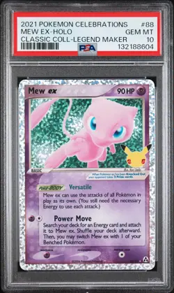 2021 POKEMON CELEBRATIONS CLASSIC COLLECTION #88 MEW EX-HOLO PSA 10 - Image 1