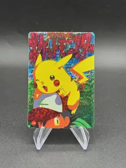 Pikachu & Ash Holo Pokemon Vintage Pocket Monsters Vending Prism Sticker 108 - Image 1