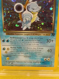 Pokemon Team Rocket Set 2000 Holo Dark Blastoise 3/82 Ace Graded 5 EX Part Swirl - Image 3