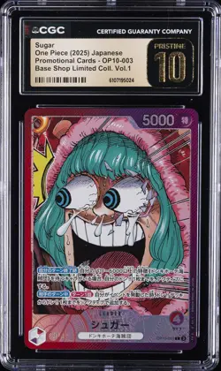 2025 ONE PIECE JPN PROMO BASE SHOP LTD COLLECTION VOL 1 SUGAR CGC 10 PRISTINE - Image 1