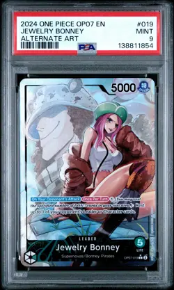 2024 ONE PIECE OP07-500 YEARS IN THE FUTURE ALTERNATE ART JEWELRY BONNEY PSA 9 - Image 1
