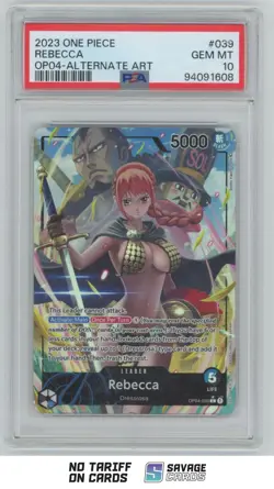 2023 One Piece OP04-Alternate Art Rebecca PSA 10 #039 - Image 1