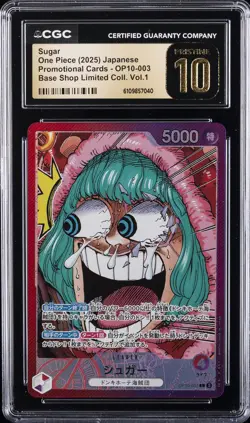2025 ONE PIECE JPN PROMO BASE SHOP LTD COLLECTION VOL.1 SUGAR CGC 10 PRISTINE - Image 1
