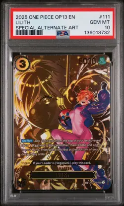 2025 ONE PIECE OP13-CARRYING ON HIS WILL SPECIAL ALTERNATE ART LILITH PSA 10 - Image 1