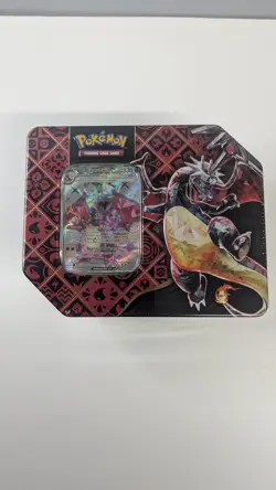 Pokemon TCG Scarlet & Violet Paldean Fates Charizard EX Tin, Sealed - Image 1