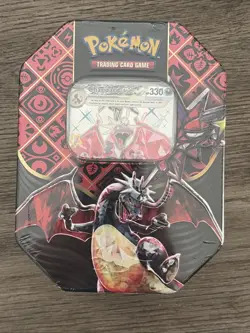 Pokemon TCG: SV Paldean Fates Tin (Shiny Charizard ex) Sealed - 4 Booster Packs - Image 1