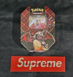 Pokemon TCG Scarlet & Violet Paldean Fates Charizard EX Tin (SEALED) - Image 1