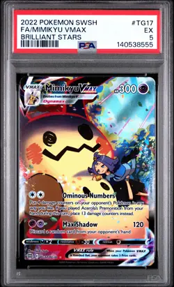 2022 POKEMON SWORD & SHIELD BRILLIANT STARS #TG17 FULL ART/MIMIKYU VMAX PSA 5 - Image 1