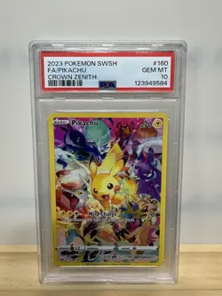 2023 Pokemon SWSH FA/Pikachu Crown Zenith #160/159 PSA 10 - Image 1