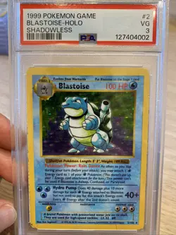 PSA 3 Blastoise Shadowless Holo Rare Base Set 1999 Pokemon Card #2 - Image 1
