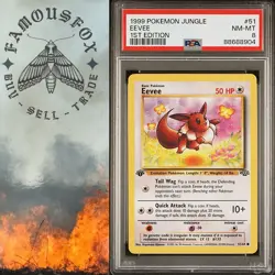 1999 POKEMON JUNGLE 1ST EDITION #51/64 EEVEE PSA 8 NM-MT WOTC - Image 1