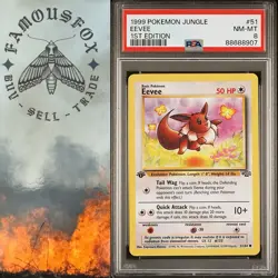 1999 POKEMON JUNGLE 1ST EDITION #51/64 EEVEE PSA 8 NM-MT WOTC - Image 1