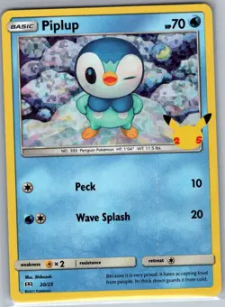 Piplup - 20/25 Holo McDonald's 25th Anniversary Promos - Pokemon Card - NM - Image 1