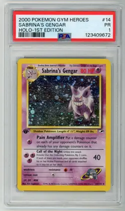 Sabrina's Gengar 1st Edition - PSA 1 - Gym Heroes 014/132- (2000) *POP 22* - Image 1