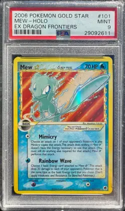 2006 POKEMON EX DRAGON FRONTIERS #101 MEW GOLD STAR HOLO EX PSA 9 - Image 1