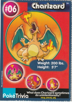 (NM) Charizard Pokemon Poketrivia MewTwo Movie Card Burger King Vintage 1999 - Image 1