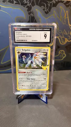 CGC 9 Solgaleo Holo 021/025 Pokemon Celebrations 2021 Slabbed Card - Image 1