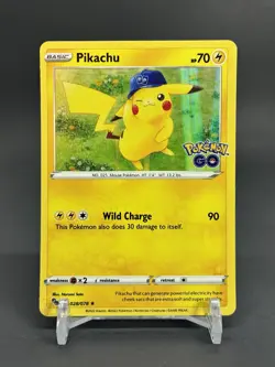 POKEMON CARD PIKACHU 028/078 RARE HOLO SHINY FOIL TCG GO SET - Image 1