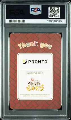 2023 POKEMON X PRONTO THANK YOU CARD VERSION 2 DETECTIVE PIKACHU PSA 4 - Image 2