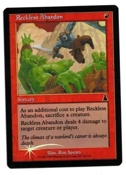 Magic the Gathering MTG Card: Reckless Abandon FOIL 94/143 Urza's Destiny! NM - Image 1