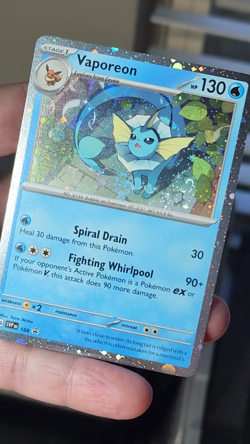 🌀Vaporeon (Cosmos Holo) SVP 168 - Scarlet & Violet Promo Card - DOUBLE SWIRL🌀 - Image 2