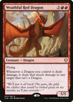 NM Wrathful Red Dragon, MTG, Baldur's Gate, Magic the Gathering, 207 - Image 1