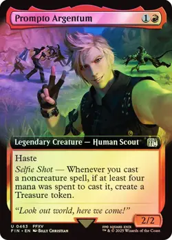 MAGIC FINAL FANTASY PROMPTO ARGENTUM (EXTENDED ART) (FOIL) U 463 FIN MTG FCA TCG - Image 1