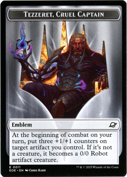 Robot / Emblem - Tezzeret, Cruel Captain Double-Sided Token Edge of Eternities - Image 1