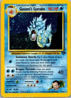 Giovanni's Gyarados 5/132 Holo Rare Gym Challenge Pokemon NM - Image 1