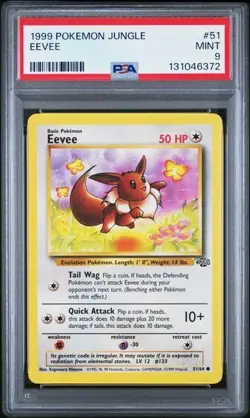 1999 Pokemon Jungle Eevee #51 Graded PSA 9 MINT - Image 1