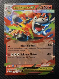2025 Pokemon Mega Evolution Mega Camerupt EX DOUBLE RARE FULL ART 022/132! - Image 1