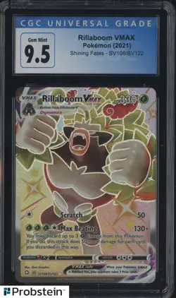 2021 Pokemon Shining Fates #SV106 Rillaboom VMAX CGC 9.5 GEM MINT - Image 1