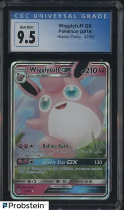 2019 Pokemon Hidden Fates #42 Wigglytuff GX CGC 9.5 GEM MINT - Image 1
