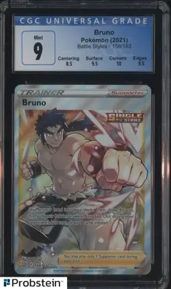 2021 Pokemon Battle Styles #158 Bruno CGC 9 MINT - Image 1