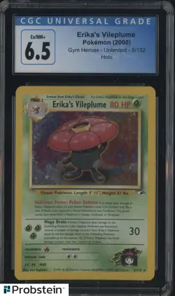 2000 Pokemon Gym Heroes Unlimited #5 Erika's Vileplume Holo CGC 6.5 EX-NM+ - Image 1