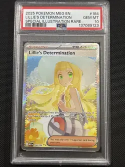 2025 Pokemon Mega Evolutions Lillie's Determination 184/132 SIR PSA10 - Image 1
