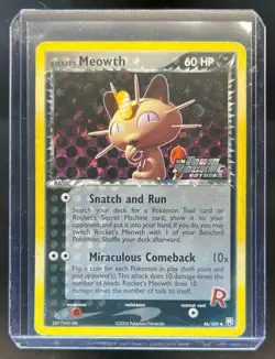 2004 Pokemon EX Team Rocket Returns Rocket's Meowth Reverse Holo #46/109 - Image 1