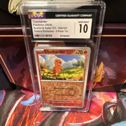 Pokemon Charmander Reverse Cosmos Holo 151 #004 CGC 10 Costco Exclusive 2024 - Image 1