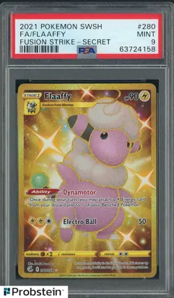 2021 Pokemon SWSH Fusion Strike Secret #280 FA Flaaffy PSA 9 MINT - Image 1