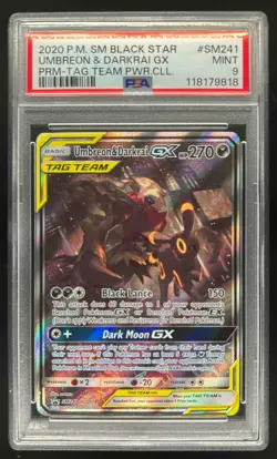 2016-19 Pokemon SM Black Star Promos Umbreon & Darkrai Tag Team #SM241 PSA 9 - Image 1