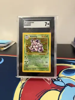 1999 Pokemon Base Set Unlimited #11 Nidoking SGC 7 Near Mint - Image 1