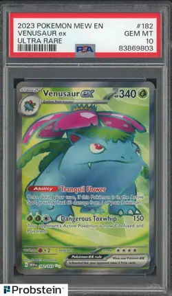 2023 Pokemon Mew En Ultra Rare #182 Venusaur Ex PSA 10 GEM MINT - Image 1