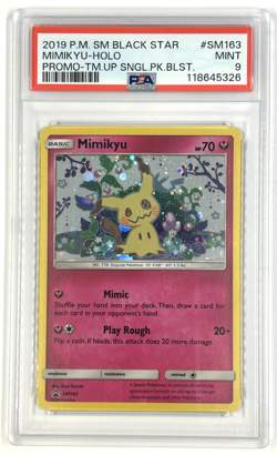2019 Pokemon Sun & Moon Black Star Mimikyu Holo Promo Team Up SNGL PSA 9 - Image 1