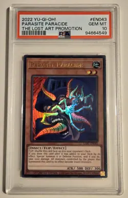 2022 YU-GI-OH! THE LOST ART PROMOTION Parasite Paracide LART-EN043 PSA 10 - Image 1