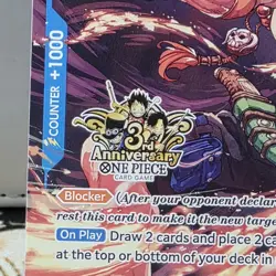 Portgas.D.Ace OP07-053 Alt Art 3rd Anniversary Stamped Promo One Piece TCG NM - Image 2