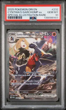 2025 POKEMON DRI EN-DESTINED RIVALS #232 CYNTHIA'S GARCHOMP EX PSA 10 - Image 1