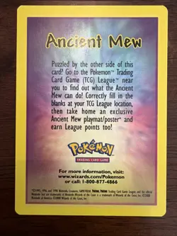 Ancient Mew Holo Holographic Pokemon TCG Movie Promo Card 1999-2000 Wizards Rare - Image 4