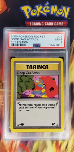 2000 Pokemon 1st Edition Team Rocket Gas Goop Attack #78/82 PSA MINT 9 - Image 1