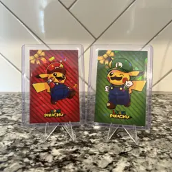 Pokemon 2024 Card Database Christmas Set Mario & Luigi Pikachu Set - Image 1