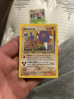 Pokemon TCG Hitmontop Neo Discovery Holo Rare Card 3/75 LP Condition - Image 1